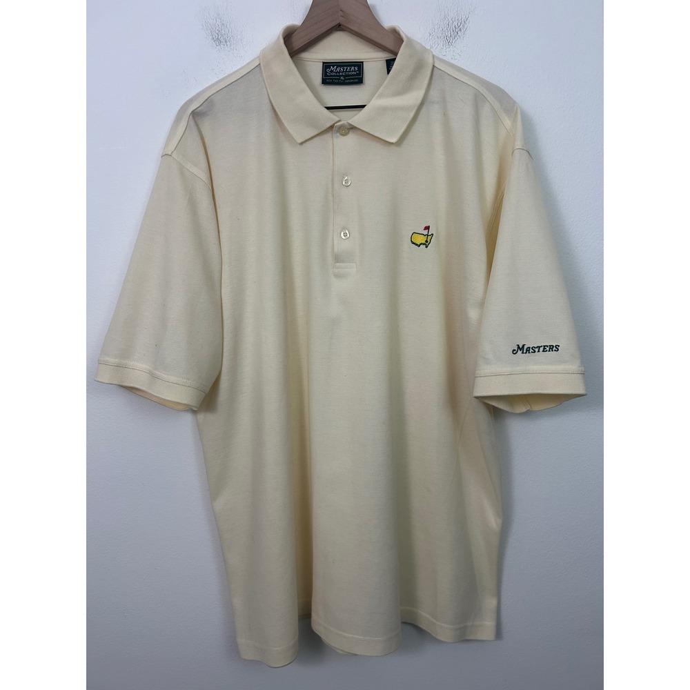 Vintage Masters Collection Mens XL Yellow‎ Mercerized Cotton Golf Polo Shirt